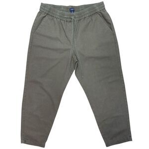 J. Crew Olive Green Women's Linen Cropped Beach Pant Size: 10